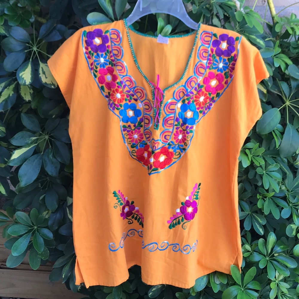 Mexican embroidered peasant blouse
